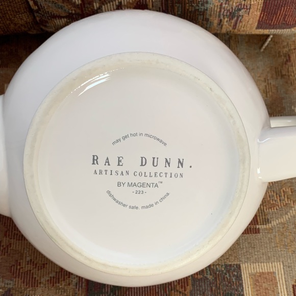 Rae Dunn by Magenta MERRY Ceramic Teapot | Ivory & Red | Artisan Collection 223 - Picture 8 of 10